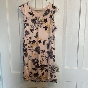 LOFT sleeveless dress, pink floral, NWT, size XSP